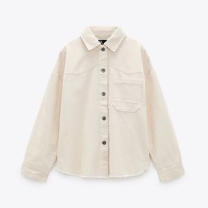 Zara Short Corduroy Overshirt with Pocket Size S